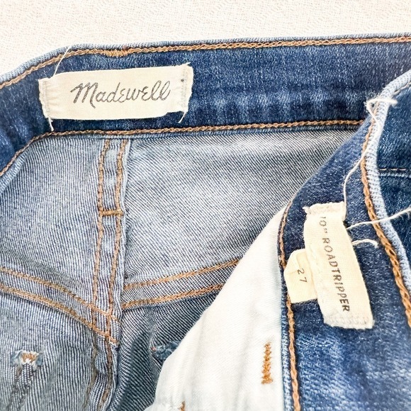 Madewell 10" Roadtripper Medium Wash Denim Jeans Ankle Zipper Size 27 - Picture 7 of 8